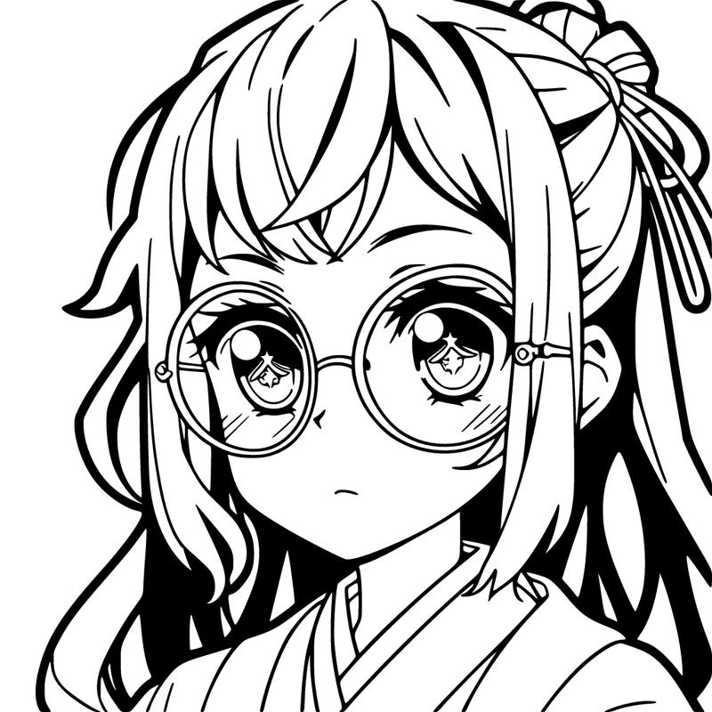 anime girl with glasses