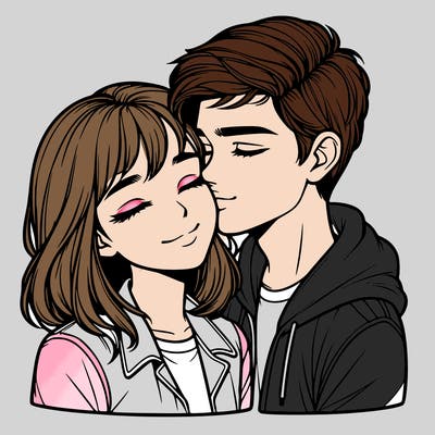 realistic girl and boy  love