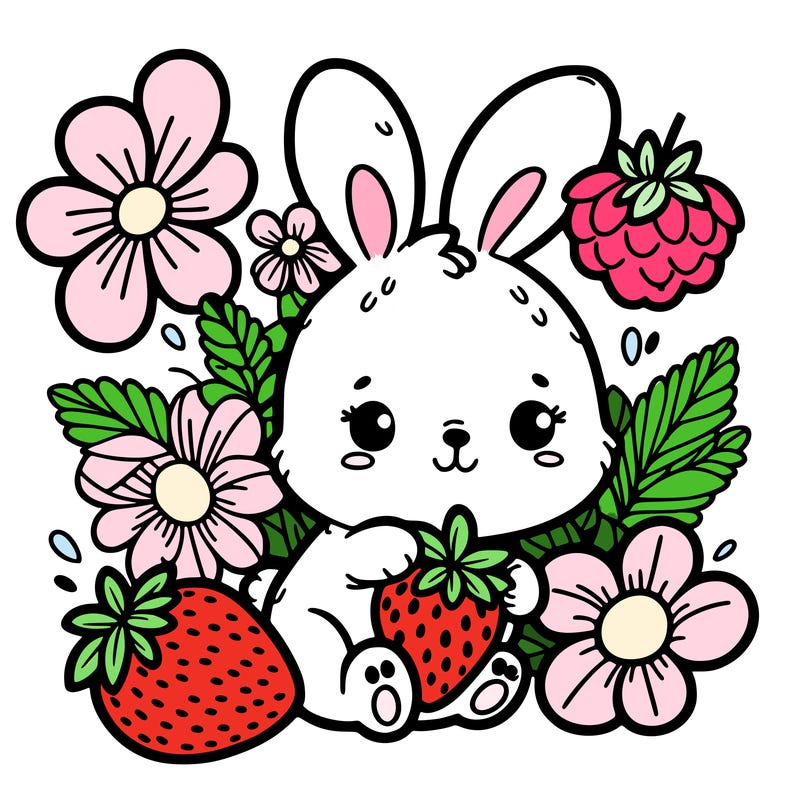 bunny flowers strawberry