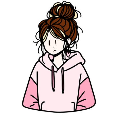 girl with messy hair bun with oversized hoodie