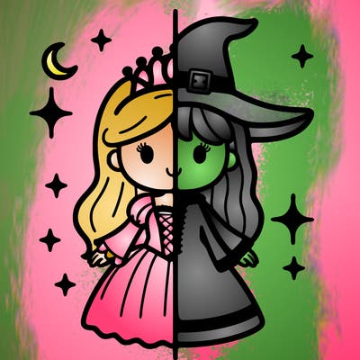 split princess and witch