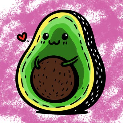 an avocado hugging an avocado