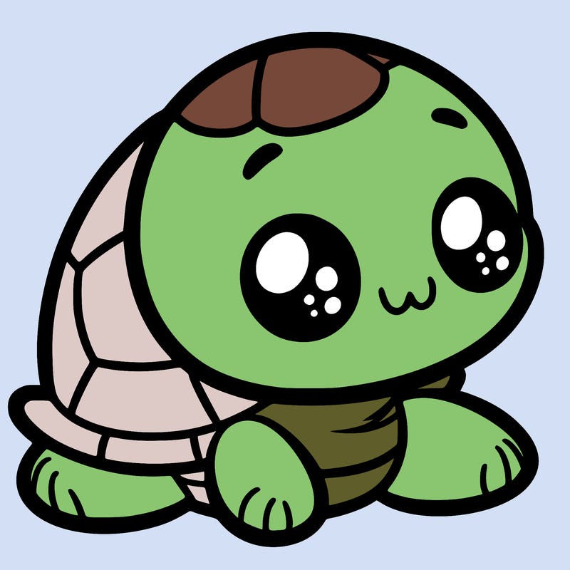 cute little animated turtle