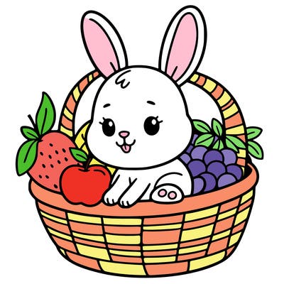 bunny in a fruit basket