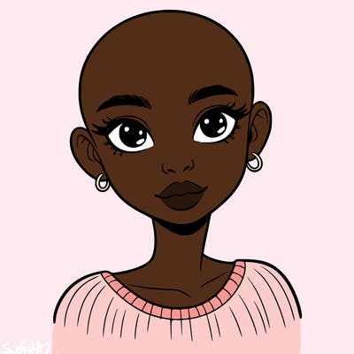 bald black girl
