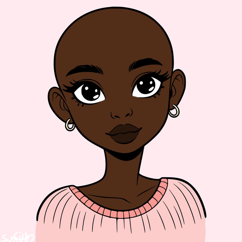 bald black girl