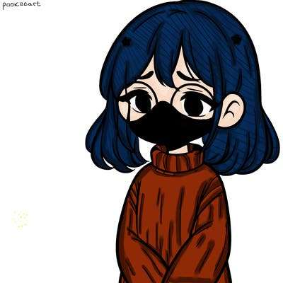 sad girl with glasses in a sweater