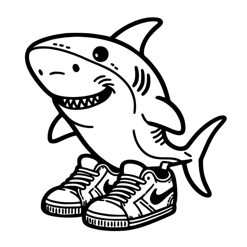 shark 🦈 with tennis shoes