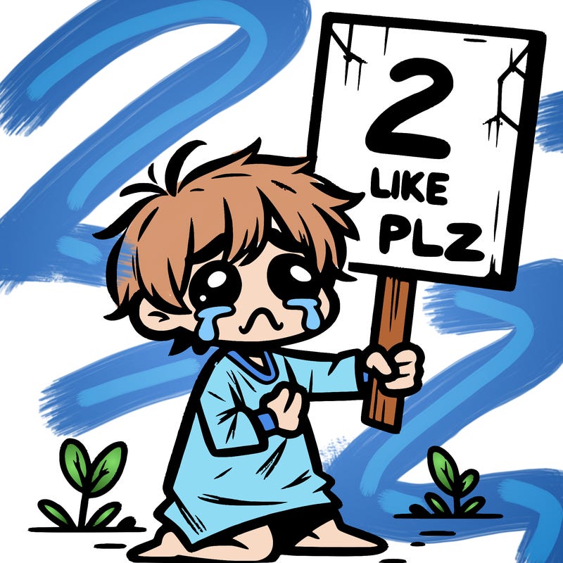 small poor toddler crying with sign that says 2 like plz