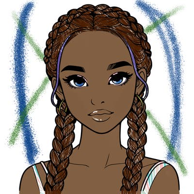 realistic girl with braids