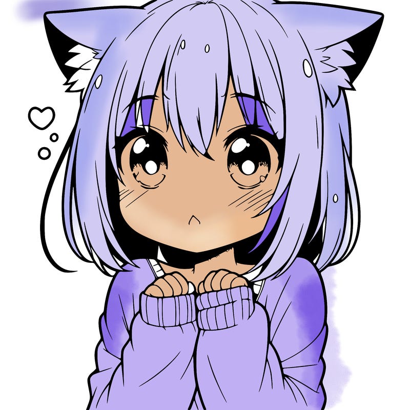 shy anime catgirl