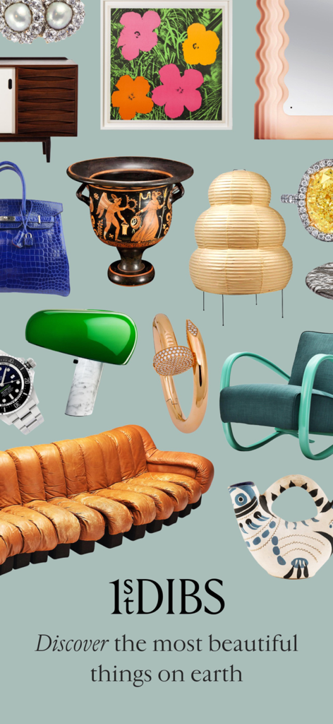 1stDibs: Shop Antique & Modern - 1stDibsマーケットプレイスから、高級アンティーク家具、ファインアート、ラグジュアリージュエリーのコラージュ。