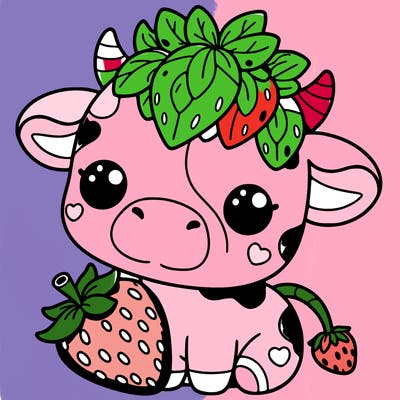 cute strawberry cow