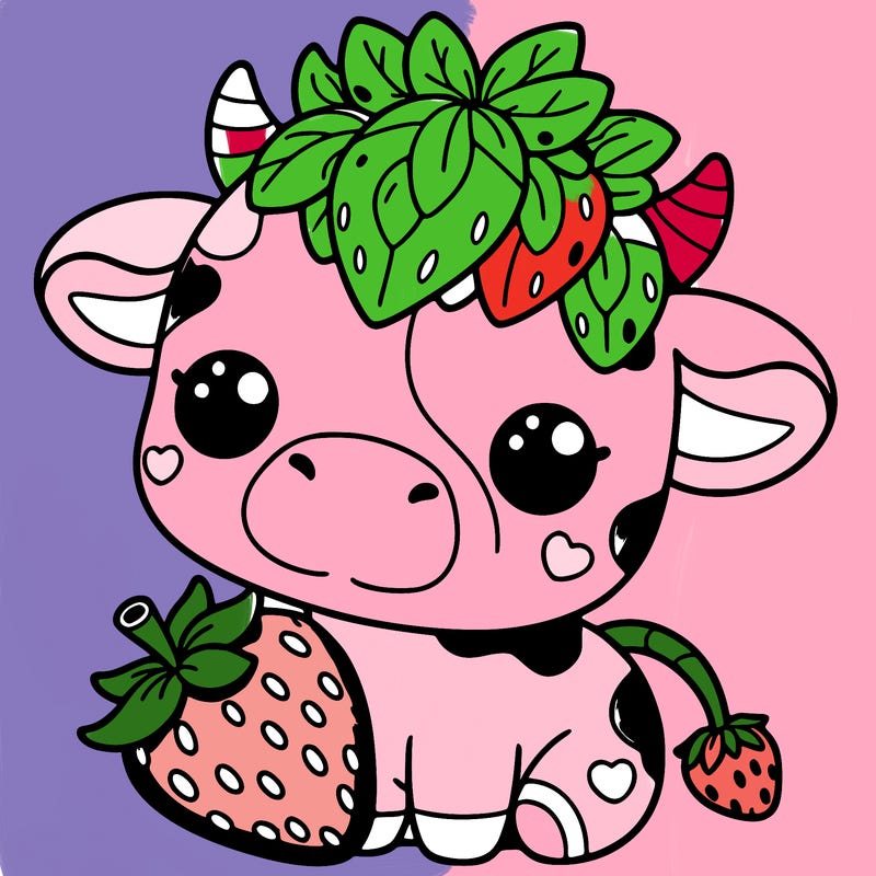 cute strawberry cow