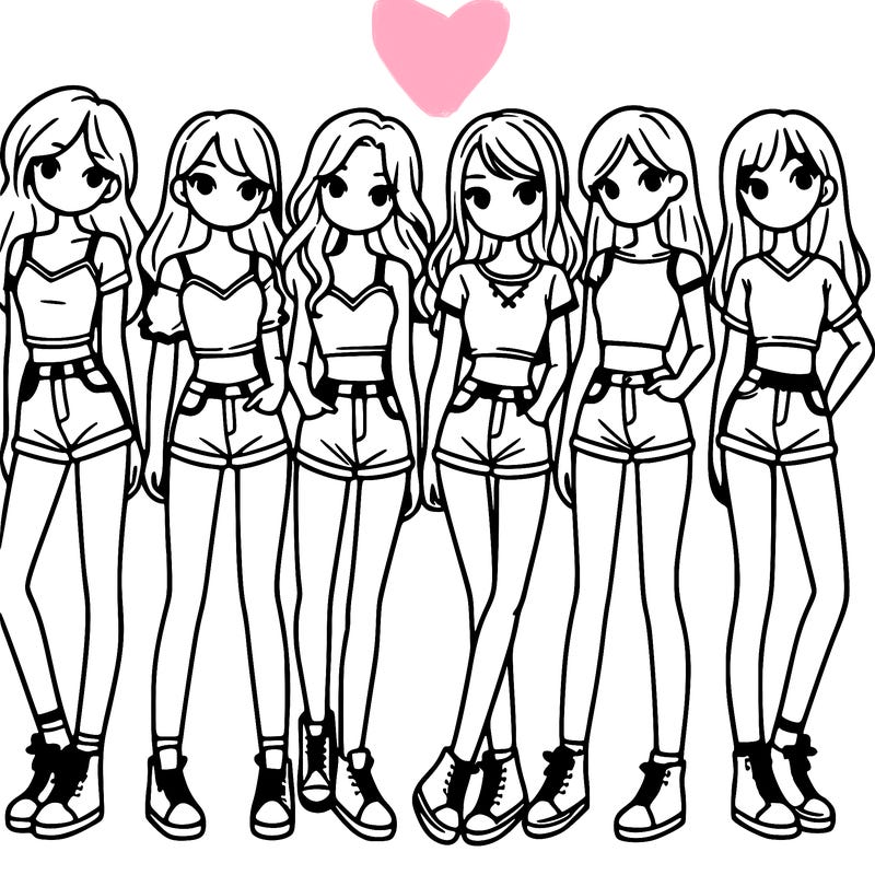 a group of girls wearing crop tops and shorts