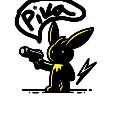 pikachu holding a gun