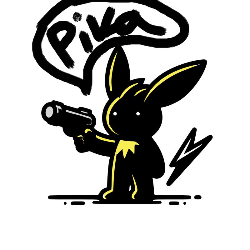 pikachu holding a gun