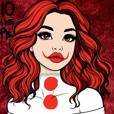 realistic girl with wavy hair and lips