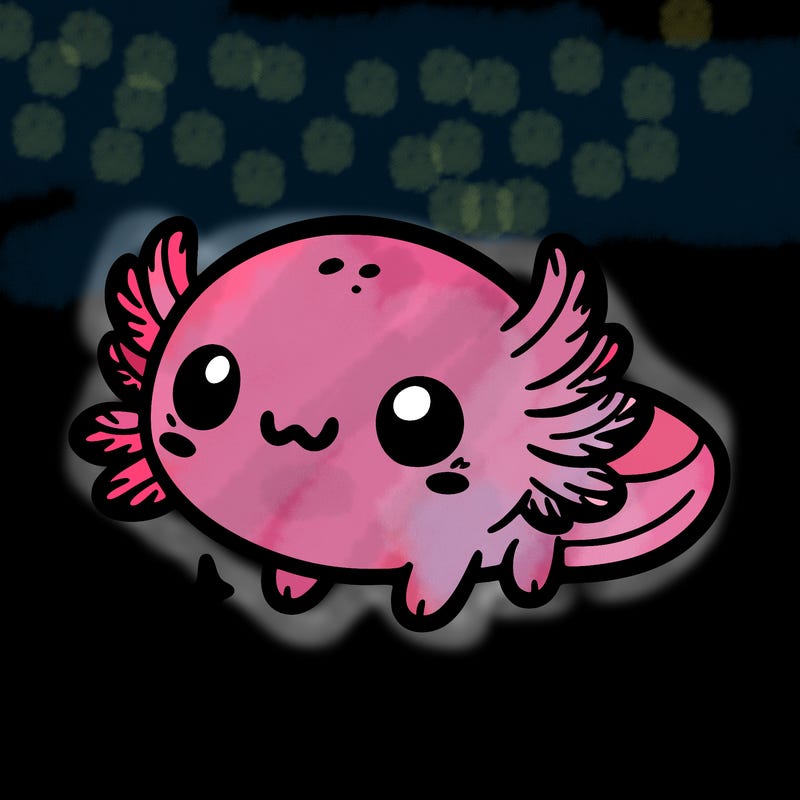 cute easy baby axolotl