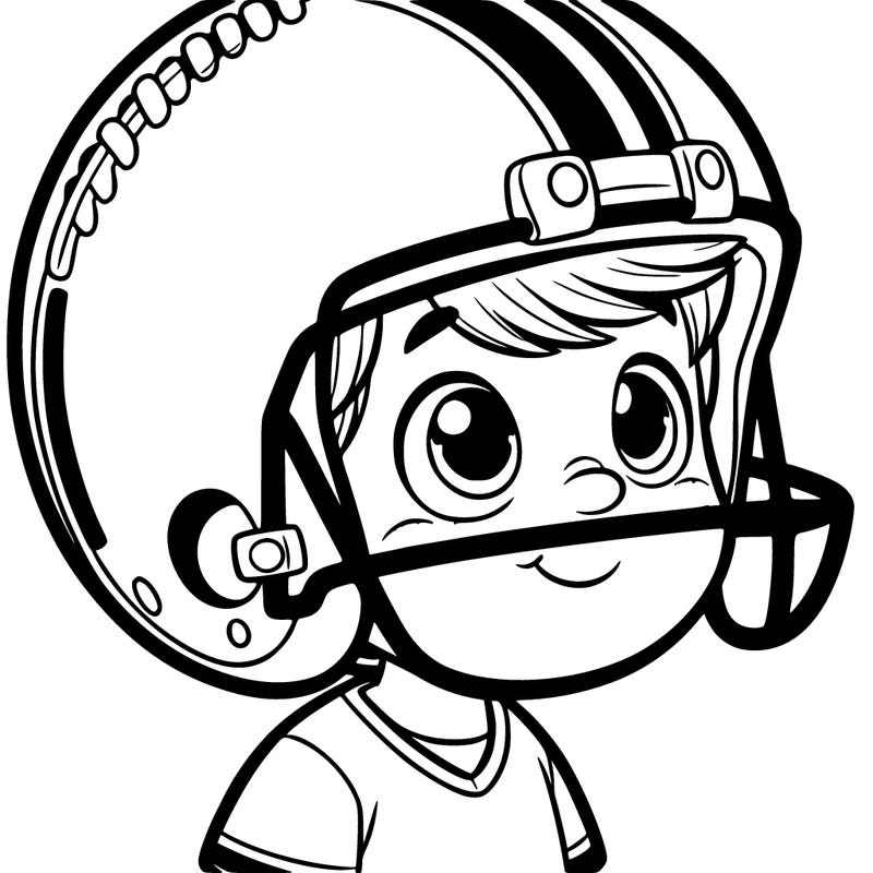 boy wearing football helmet