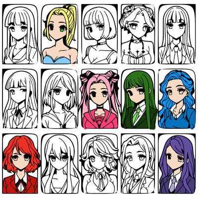 girls that look diffrent anime