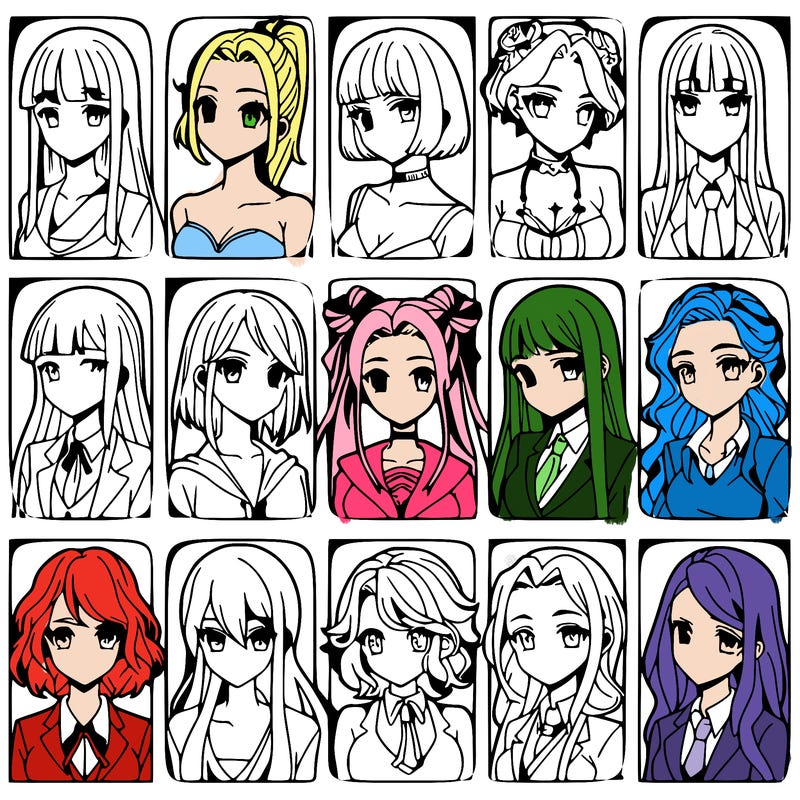 girls that look diffrent anime