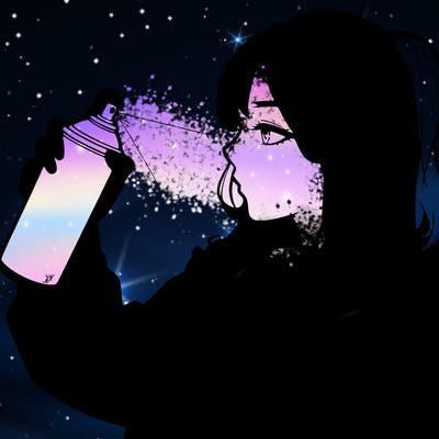 a realistic girl spray, painting