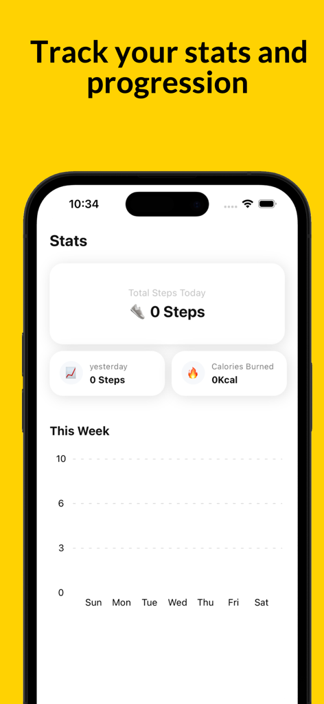 Money Bunny: Step Counter&Earn - Panel de estadísticas de la aplicación Money Bunny que muestra los pasos diarios y el gráfico de progresión semanal