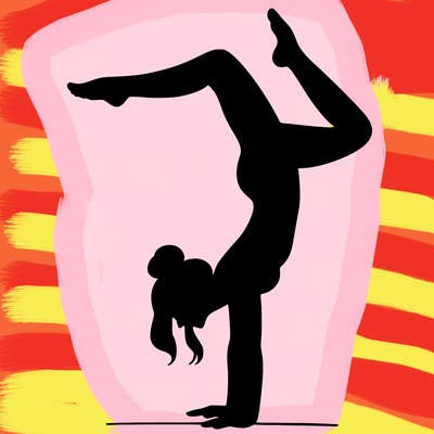 a woman doing a handstand