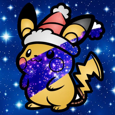 pikachu with santa hat