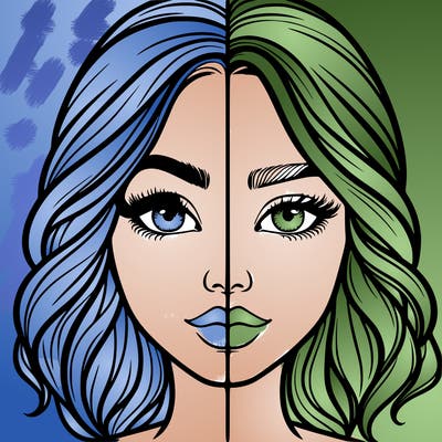 realistic girl split half