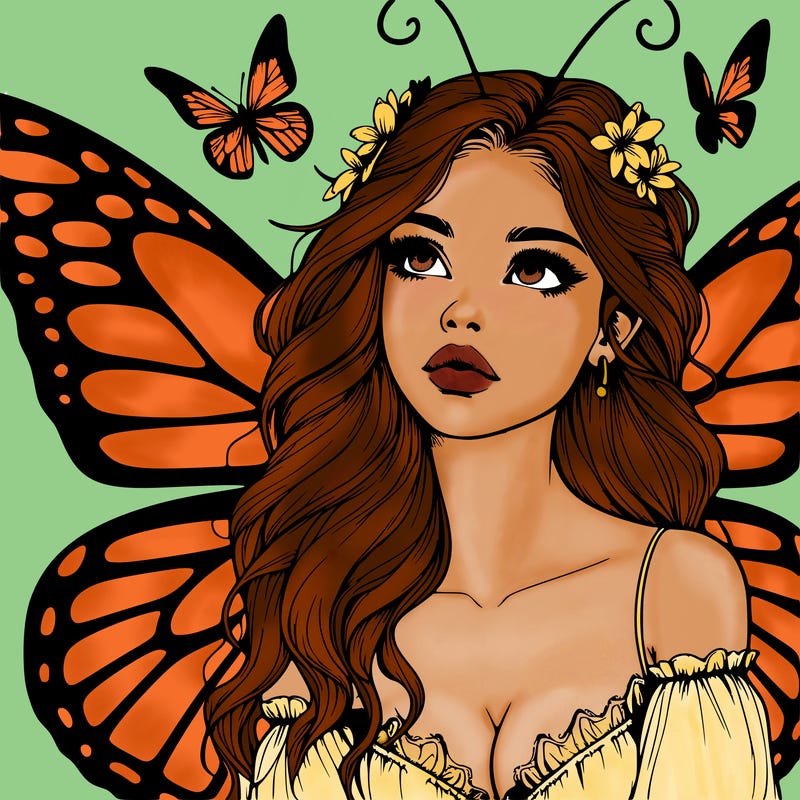 butterfly fairy realistic girl