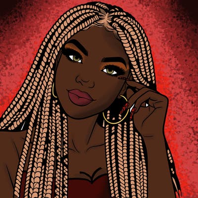 beautiful woman with box braids