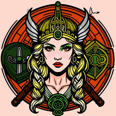 realistic valhalla goddess  symbol
