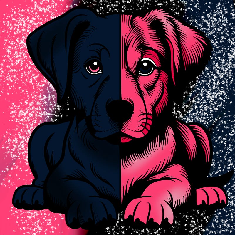 realistic dog split picture