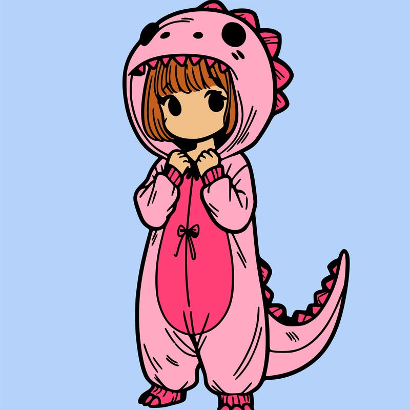 dino onesies on girl