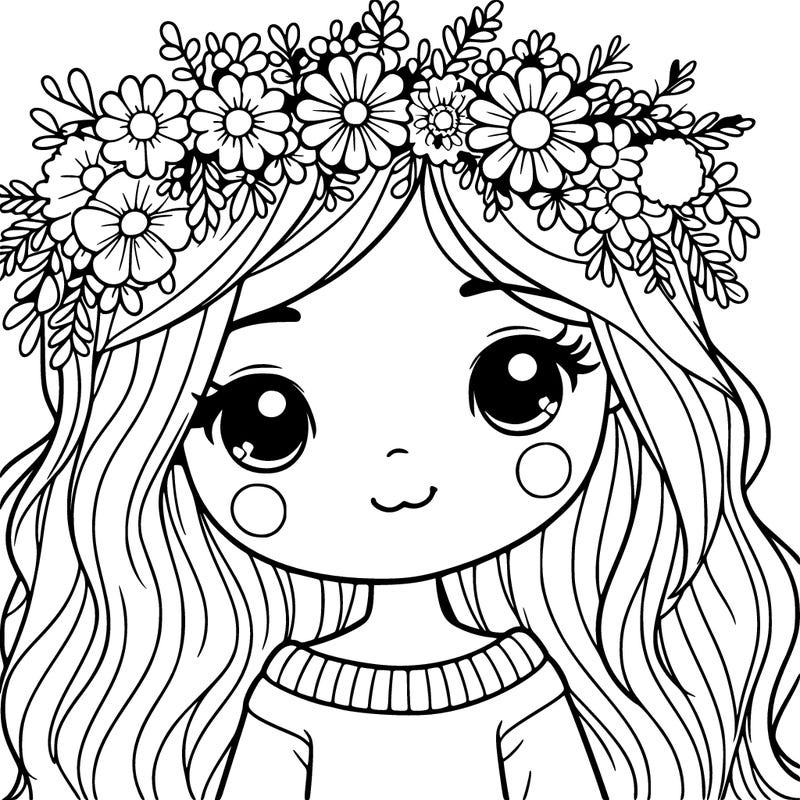 girl with flowers crown