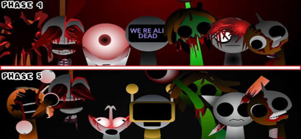 All Phases world Horror - Horror themed character designs from Phase 4 and Phase 5 in the All Phases world Horror game