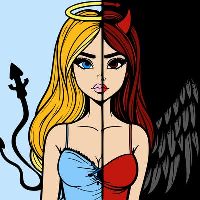 devil vs angel realistic girl