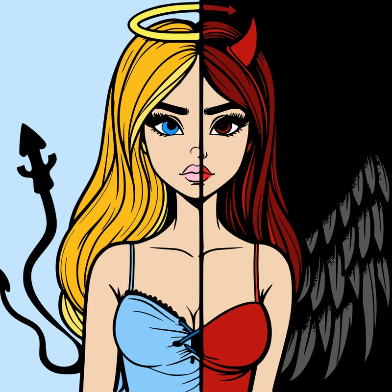 devil vs angel realistic girl