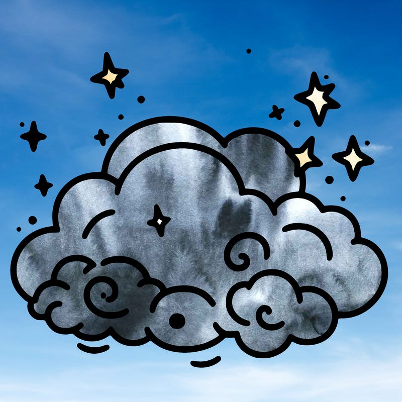 pink starry cloud sky