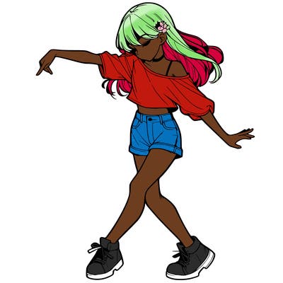 realistic girl danceing