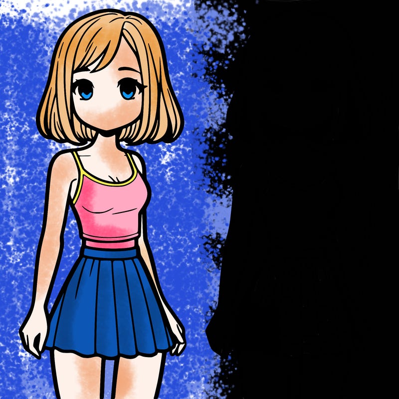 girl with tank top and short skirt