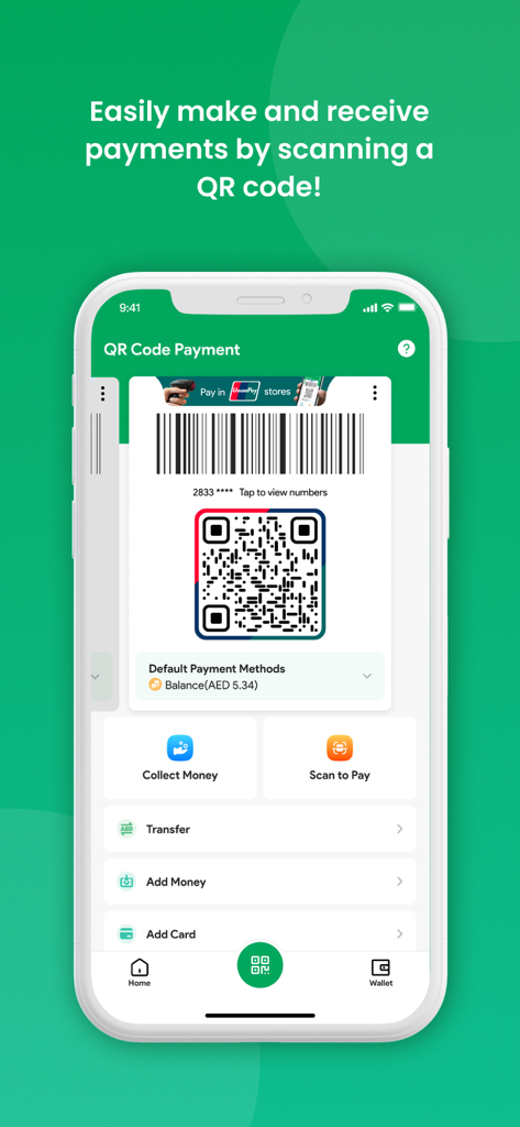 PayBy – Mobile Payment - PayBy app QR code payment interface showing scan to pay and collect money options
