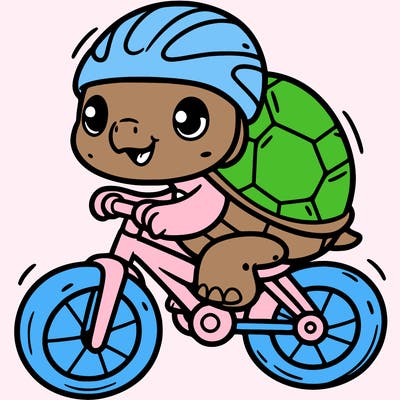 turtle on a bike