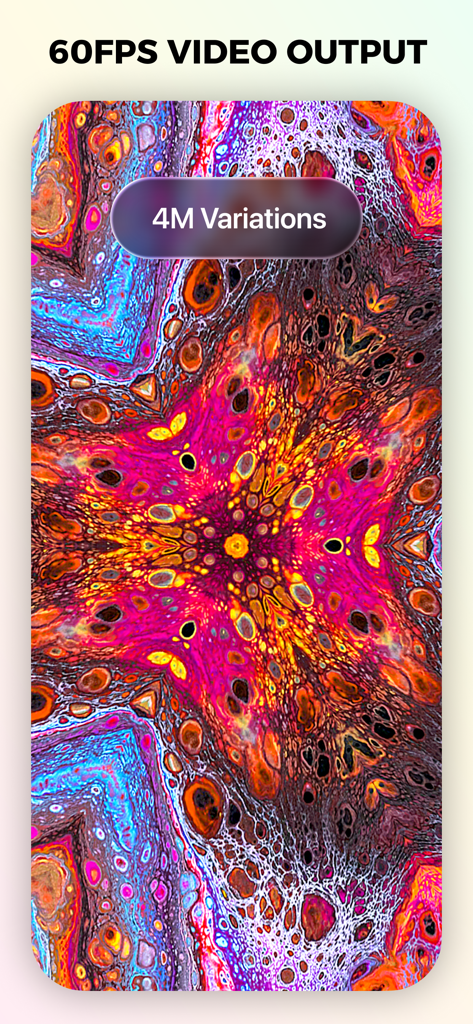 Kaleidoscope of Emotions - Motivo caleidoscopico astratto e colorato con texture liquide rosa e arancioni