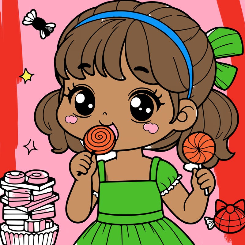girl eating sweets