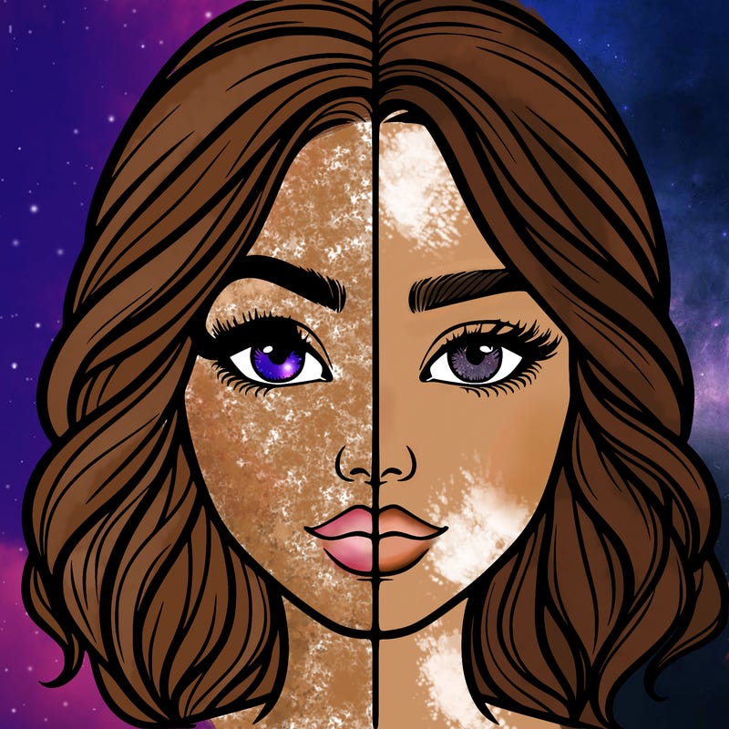 realistic girl split half