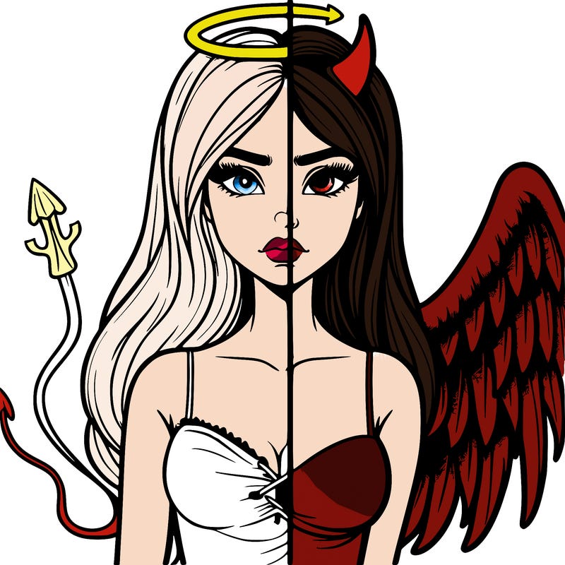 devil vs angel realistic girl