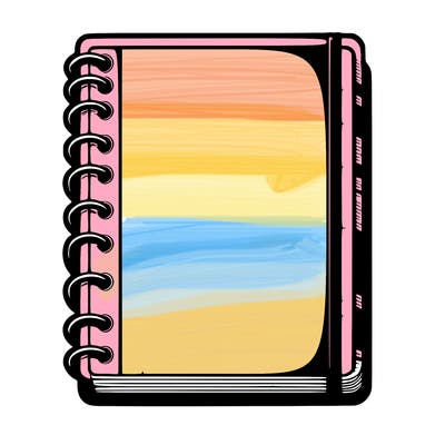 blank, realistic notebook